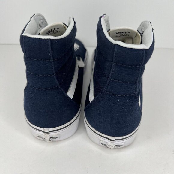 VANS Mens Sk8-Hi Skateboarding Shoes Navy Men's Sz 9 Women's Sz 10.5 Sneakers - Picture 7 of 10